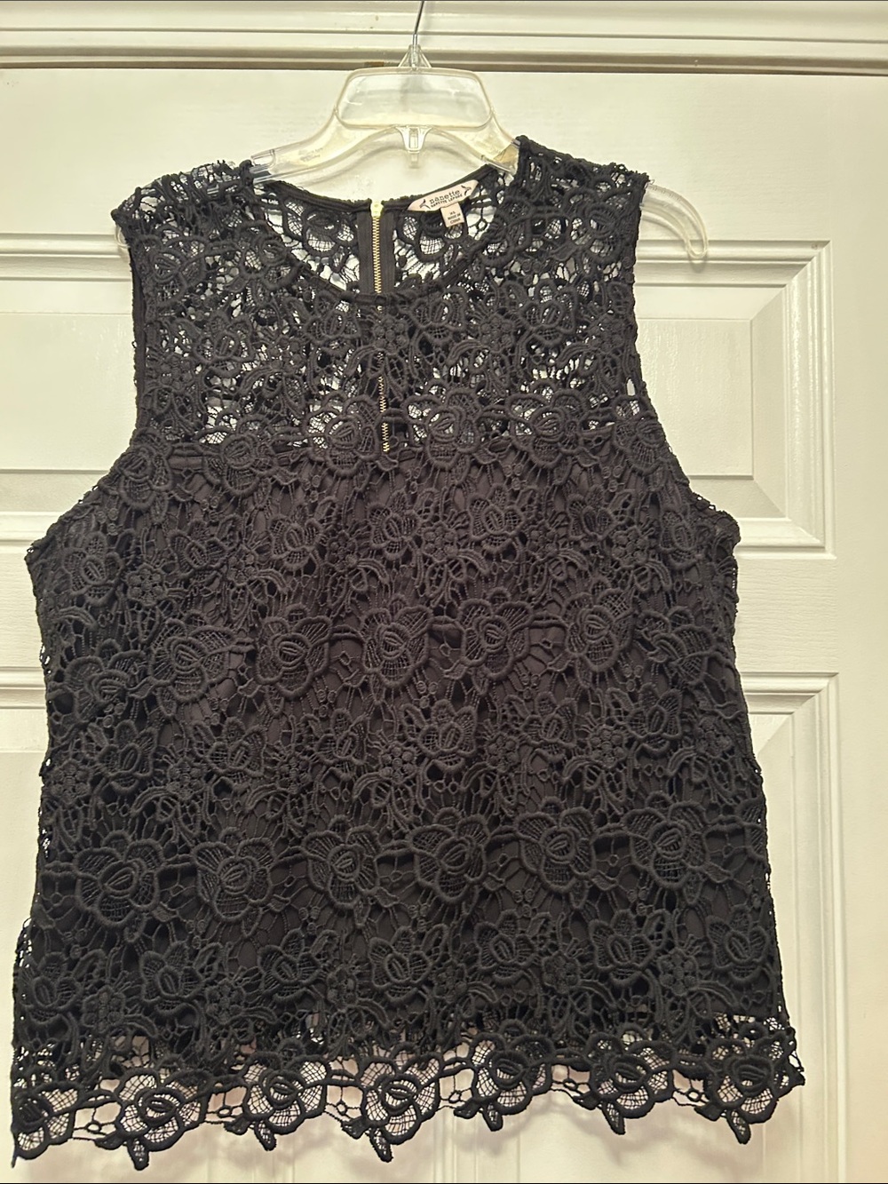 Nanette Black Floral Crochet Lace Sleeveless Top